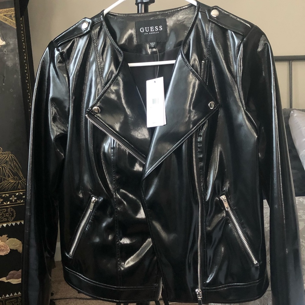 Black patent jacket